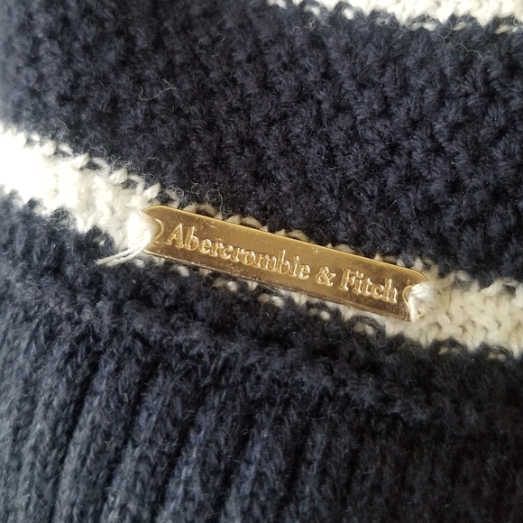 Abercrombie & Fitch Navy Striped Knit Sweater - Picture 6 of 11